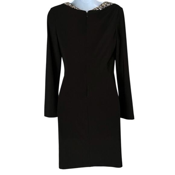 Mark + James by Badgley Mischka Sequin Trim Mini Dress Womens M Black Knot Front - Picture 2 of 6